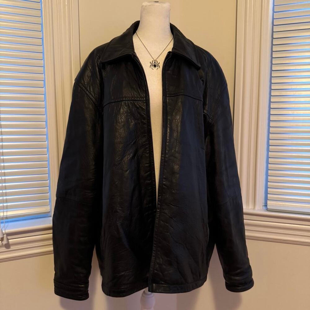 Vintage columbia sportswear black leather